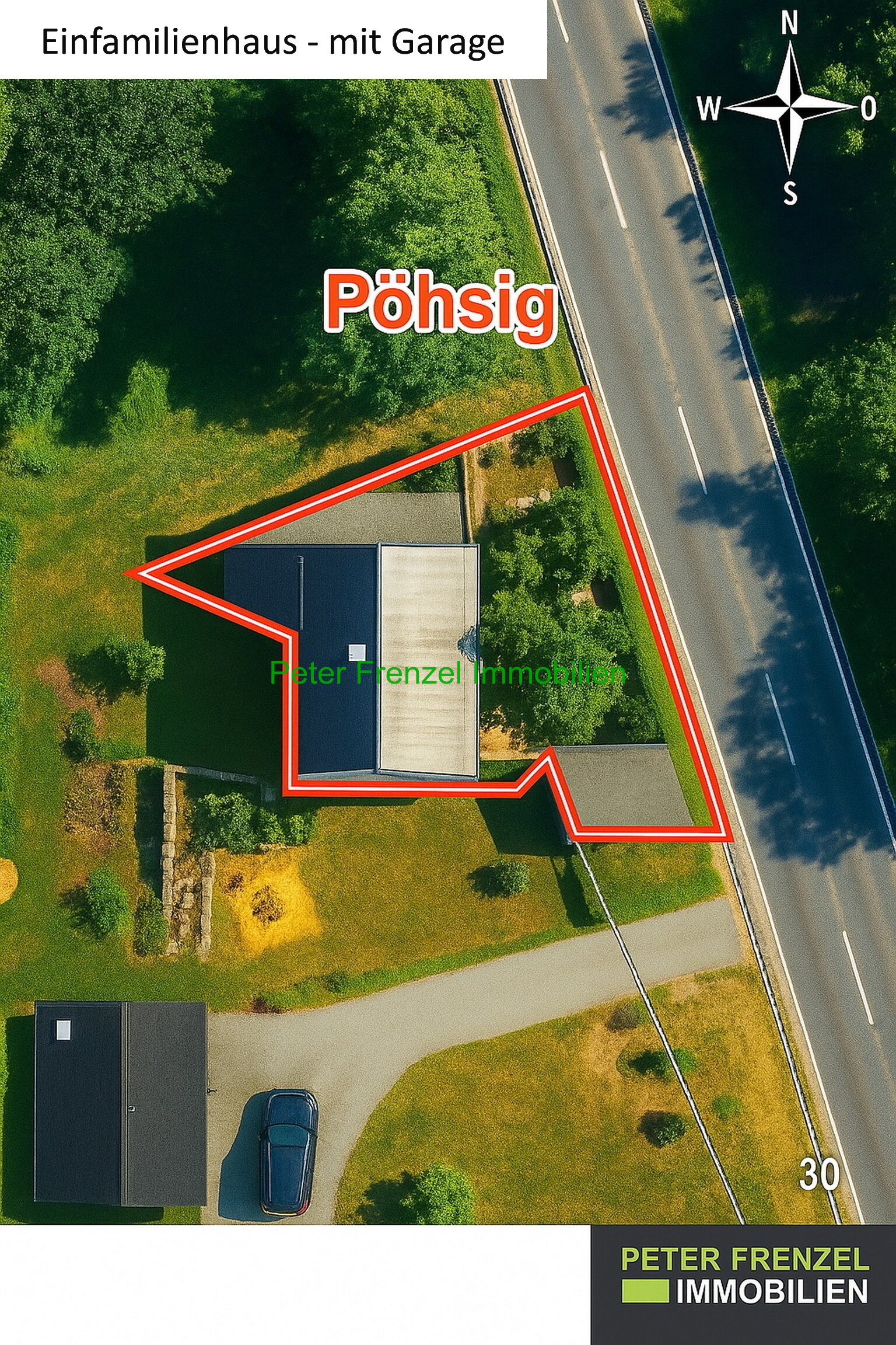 Am Ortsrand von Pöhsig - Blick in die Natur